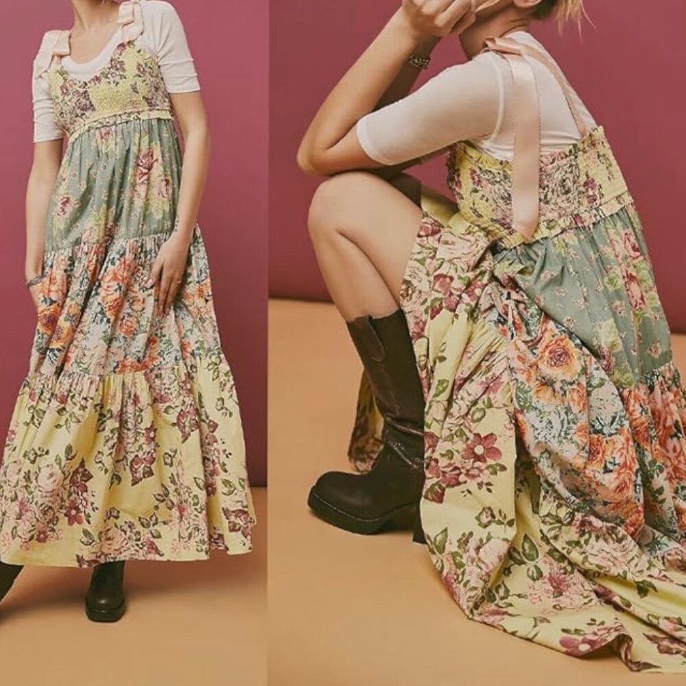 Free People Floral Maxi Dress in Green and Yellow - Picture 6 of 6